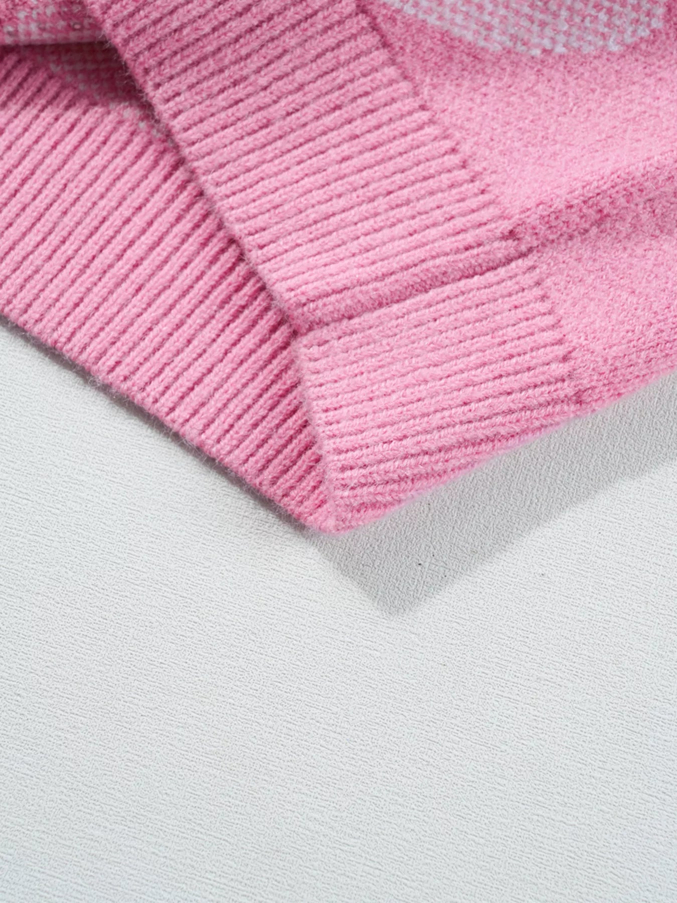 Pearled Heart Print Valentines Crew Neck Sweater