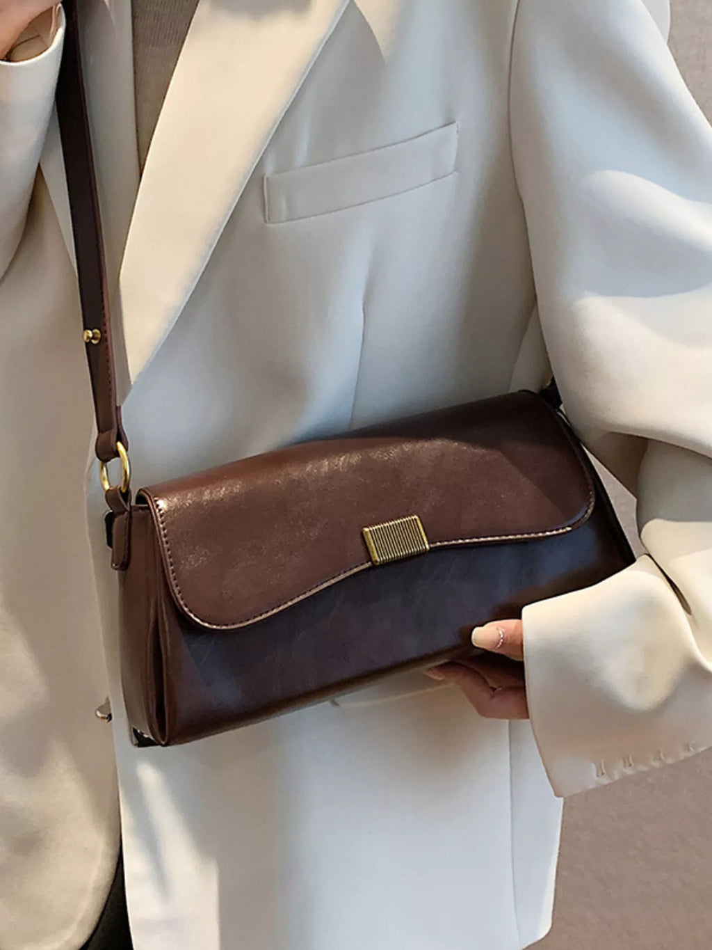 Leather Flap Shoulder Bag