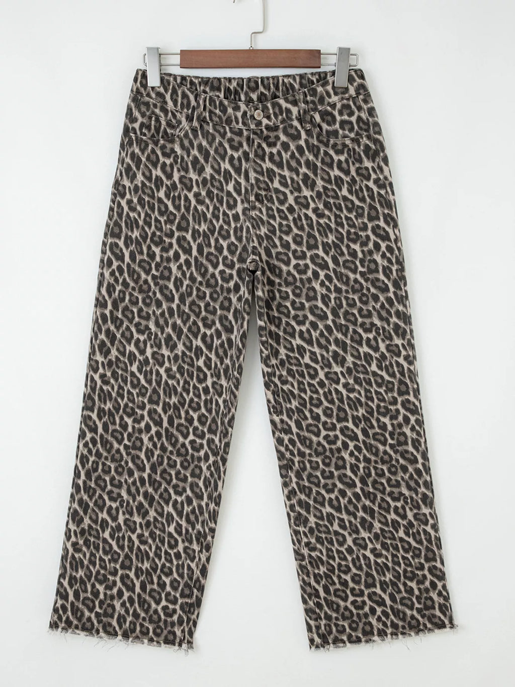 Leopard Straight Loose Leg Jeans
