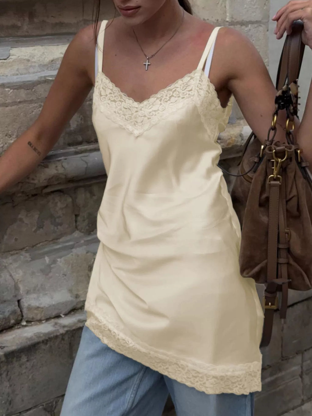 Lace Detail V-Neck Cami