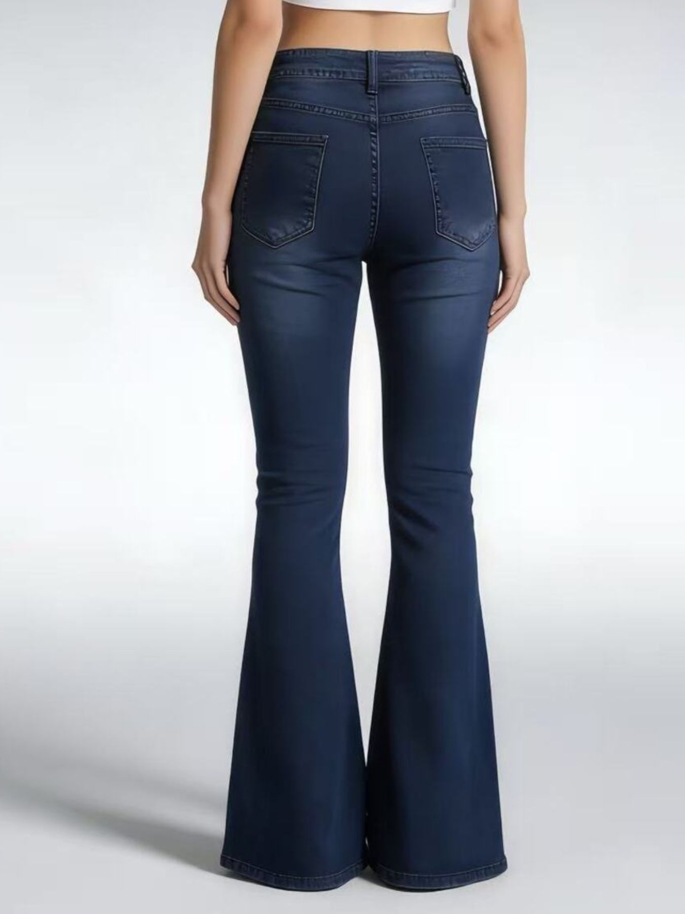 Full Size Vintage Wash High-Waisted Flare Jeans Plus Size