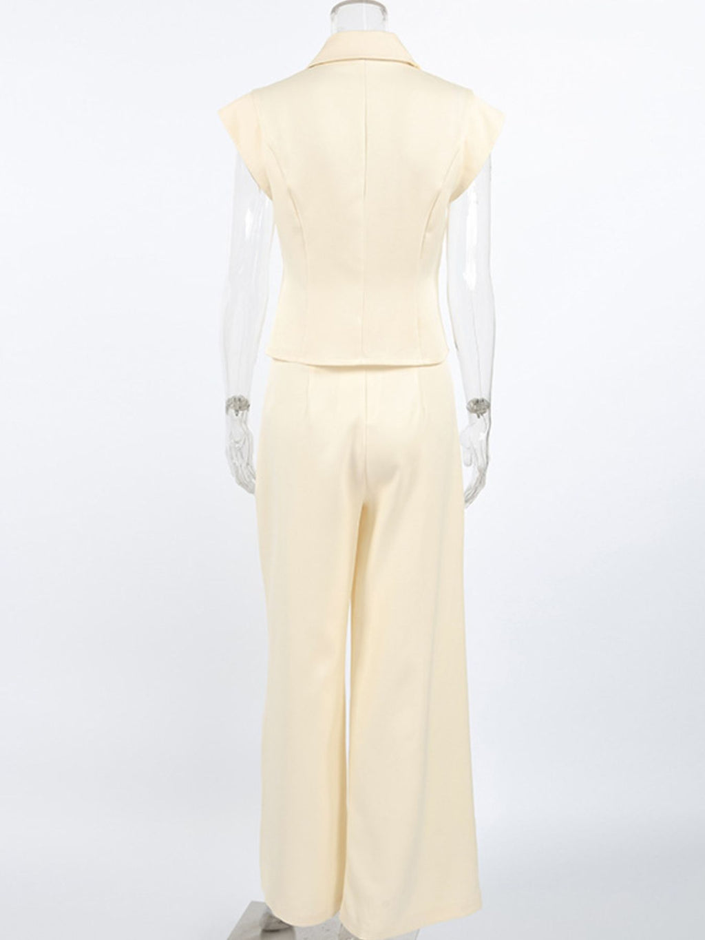 One Button Blazer & Wide Leg Pants Set