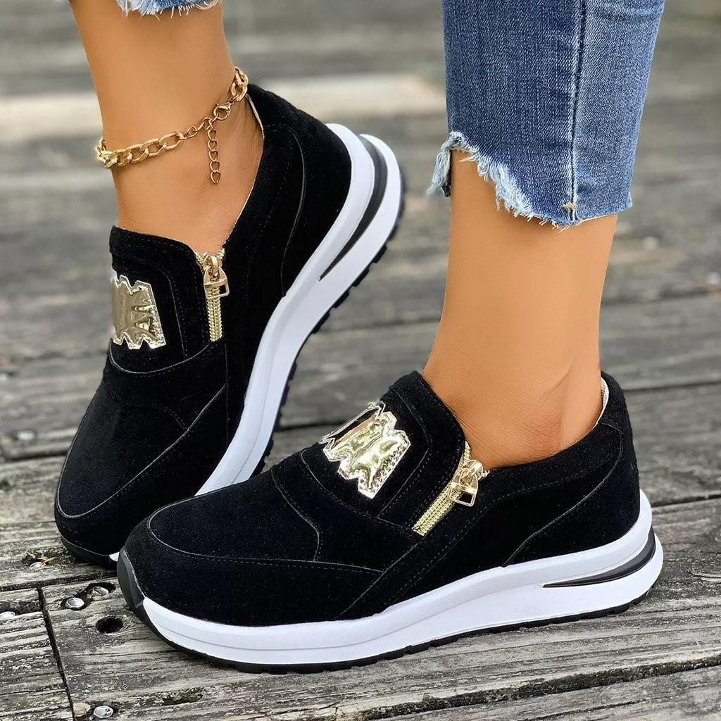 Round Toe Platform Slip-Ons