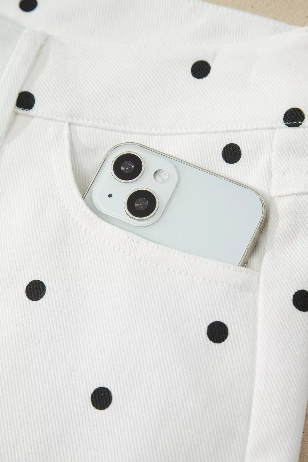 Polka Dot Scalloped Hem Shorts