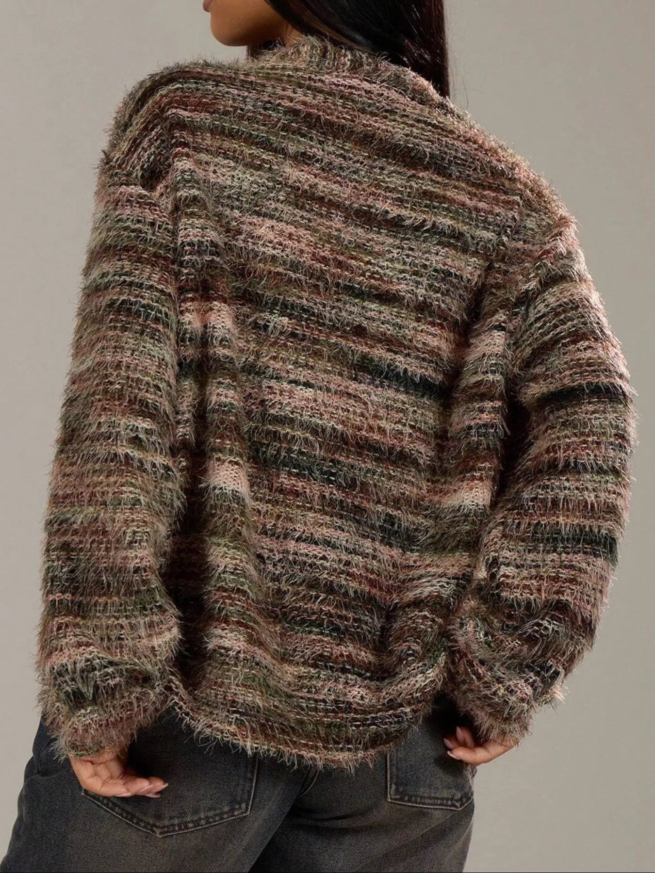 Chunky Knit V-Neck Button-Up Cardigan