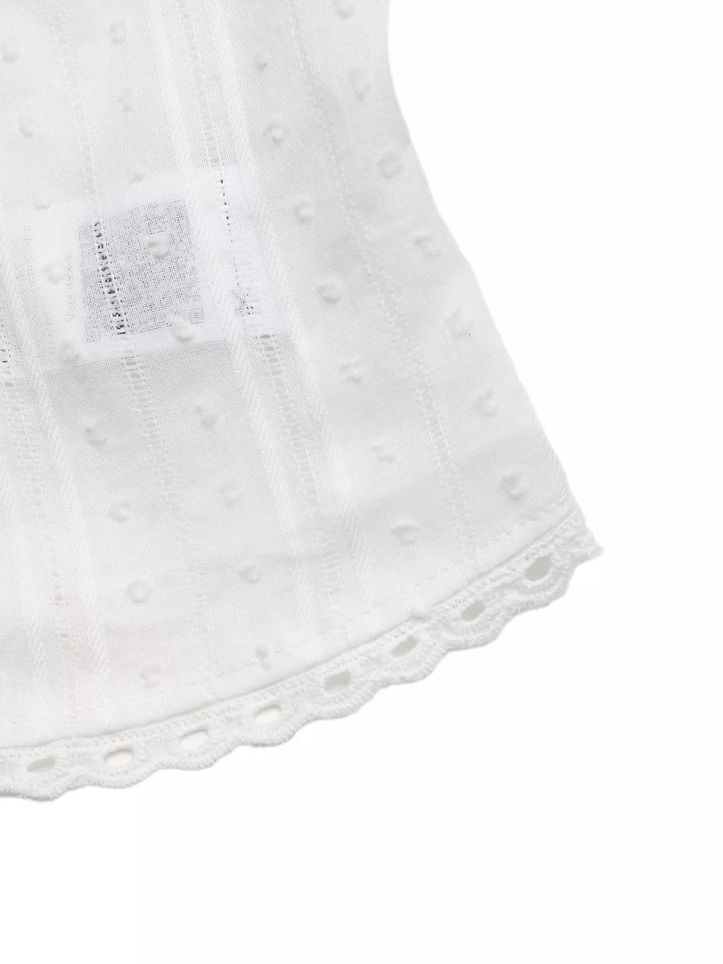 Lace Trim Tie Front Sleeveless Shirt