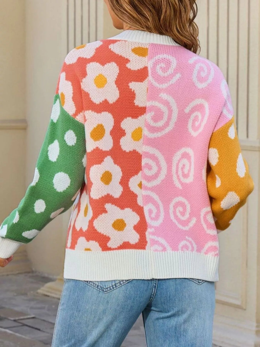Colorful Open Front Cardigan