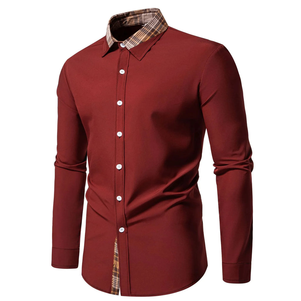 Men's Plus Size Plaid Collar Button Down Shirt