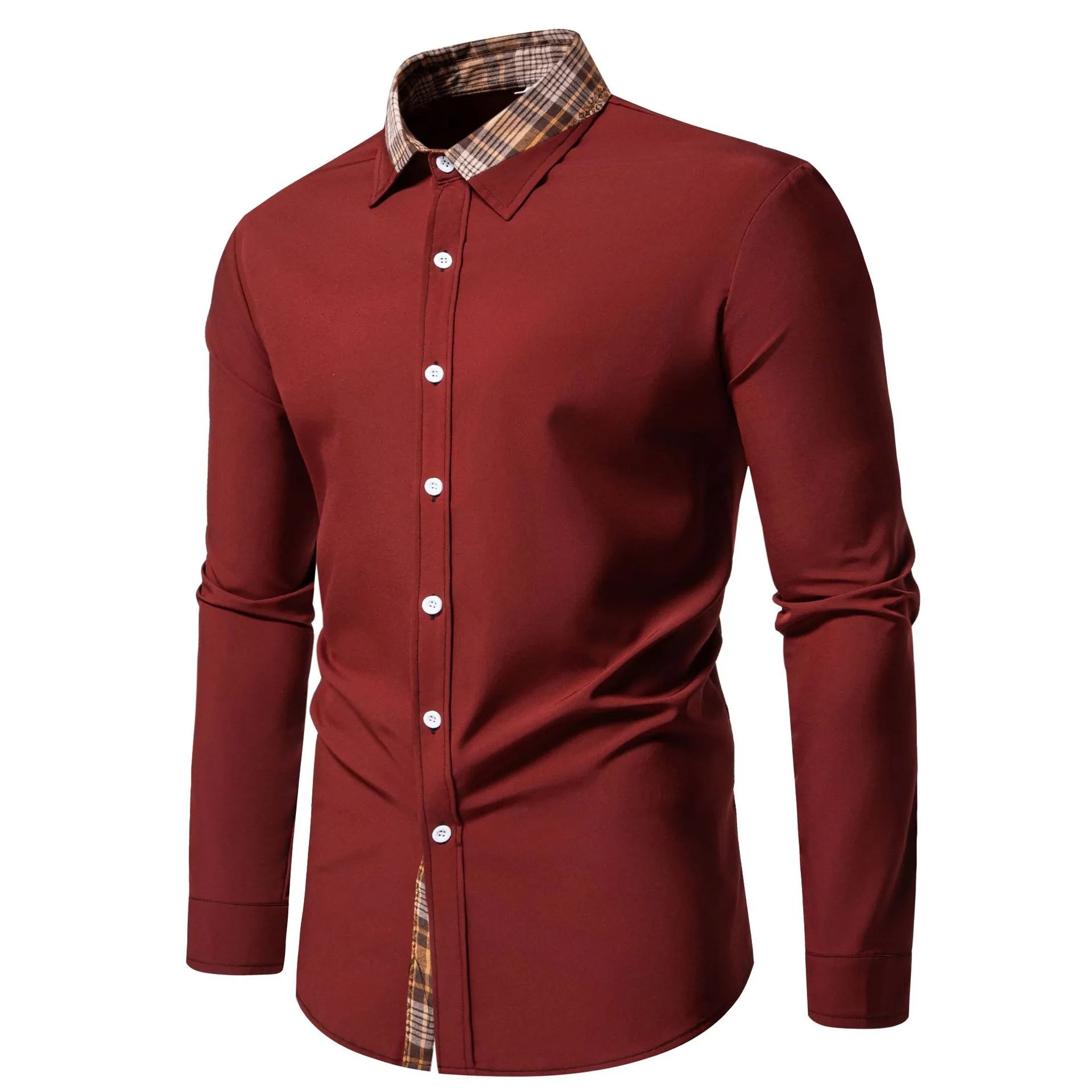 Men's Plus Size Plaid Collar Button Down Shirt