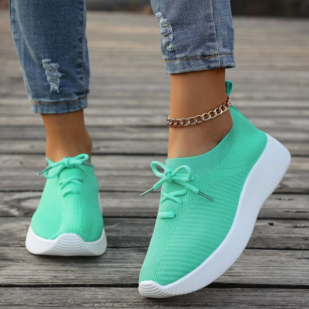 Round Toe Lace Up Sneakers