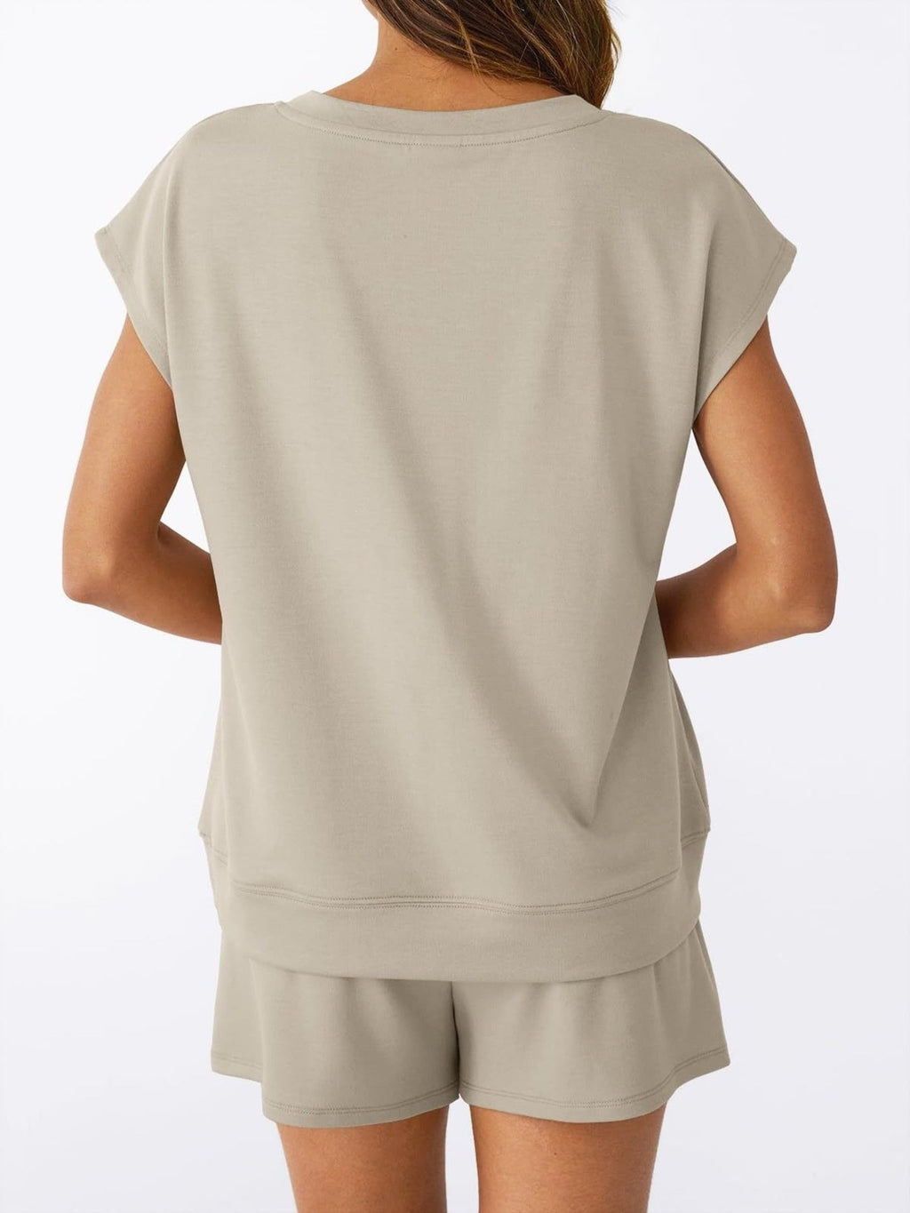 Casual V-Neck T-Shirt and Shorts Set