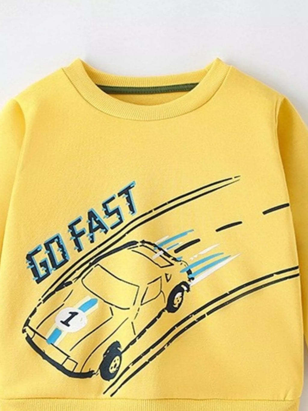 Children's Colorful Car Crew Neck Sweatshirt