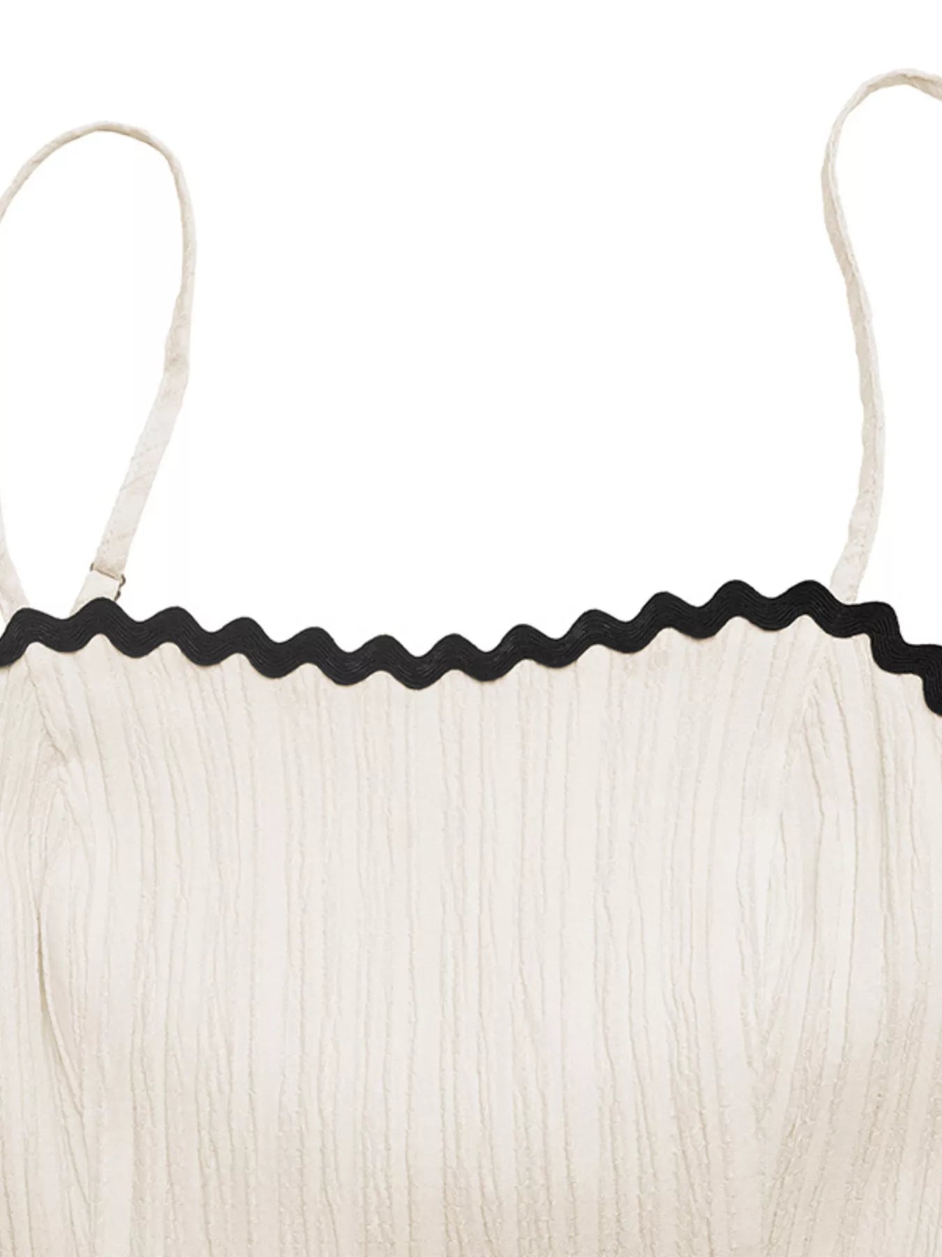 Contrast Trim Tiered Cami Dress