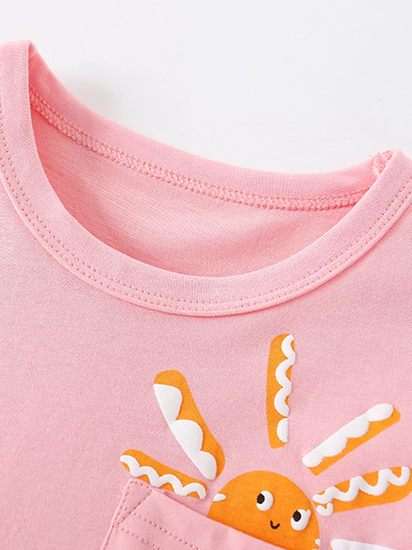 Children's Sun Round Neck Top and Shorts Set