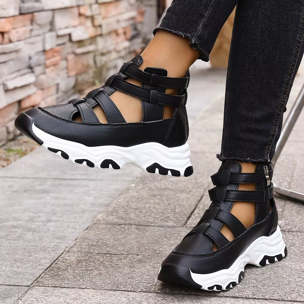 Cutout Platform Sneakers