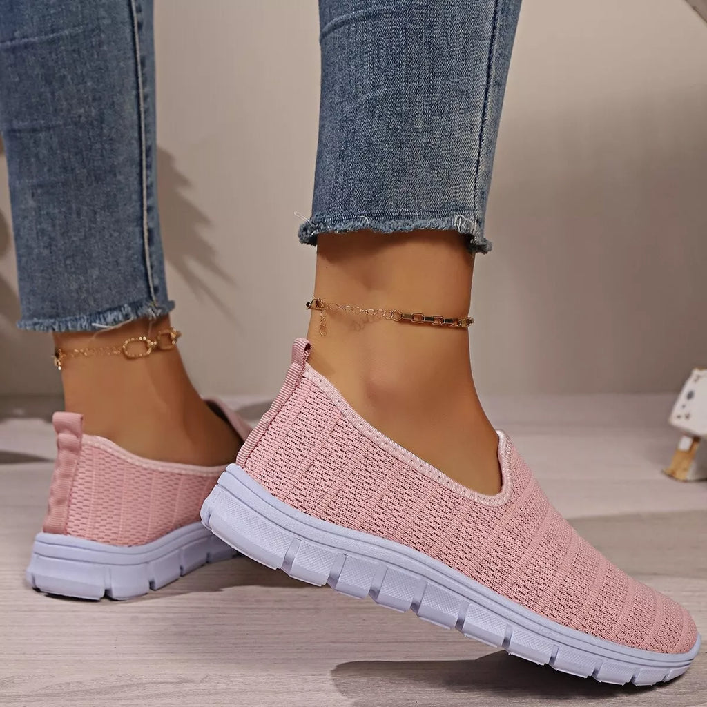 Round Toe Mesh Slip-Ons