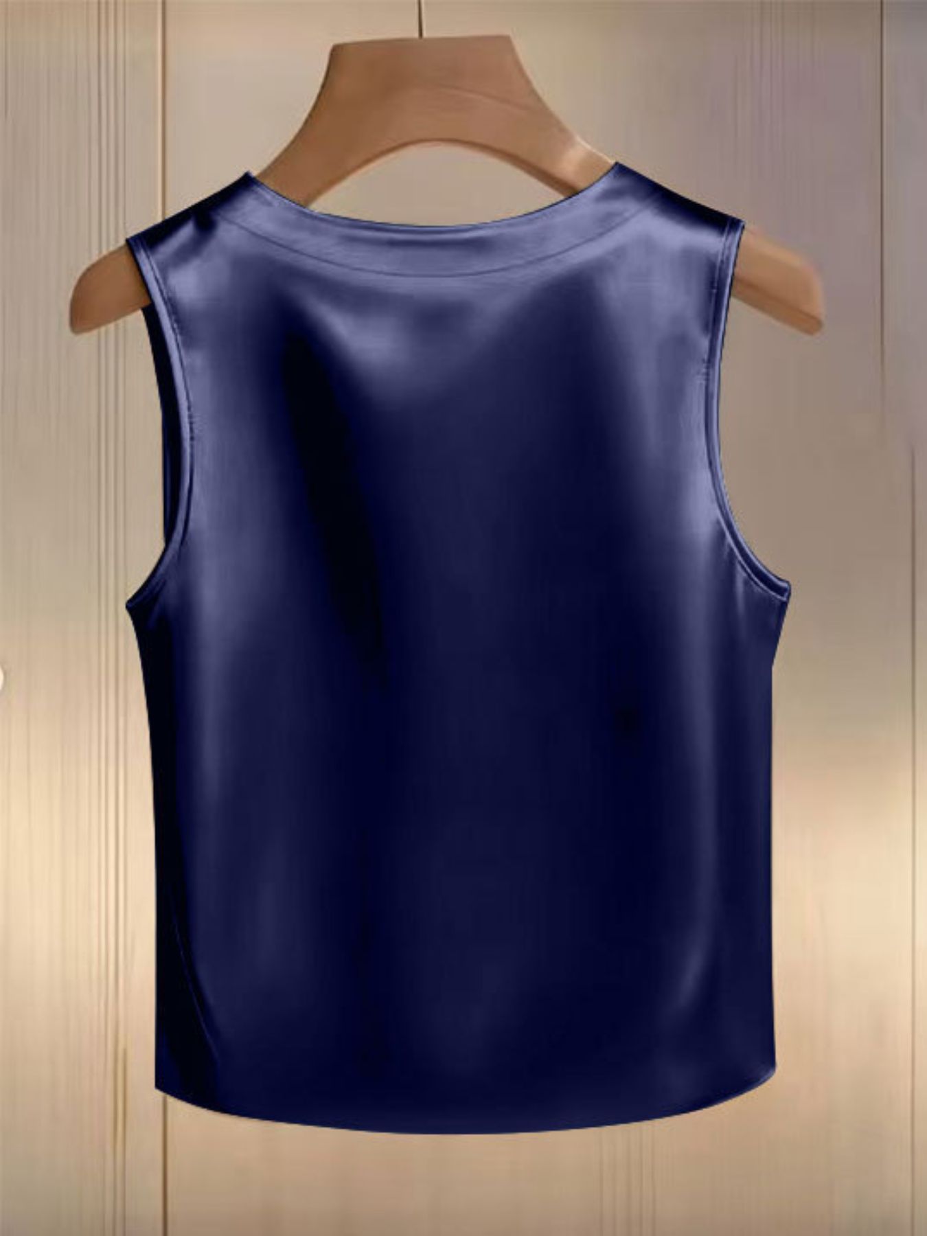 Pearl Embellished Satin Tank Top