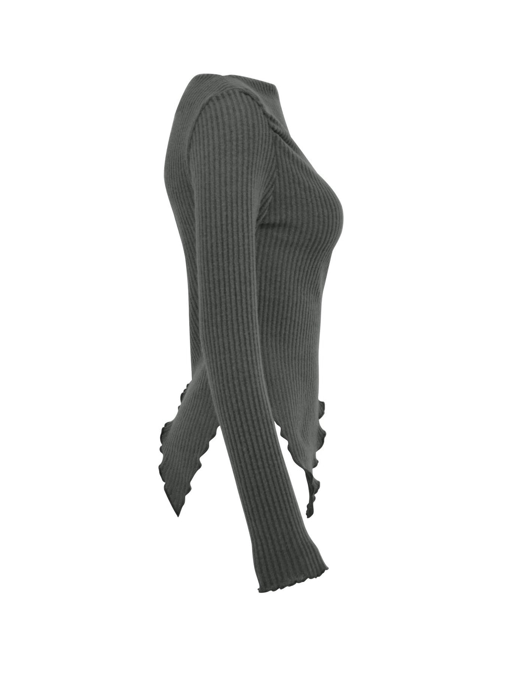 Asymmetrical One-Shoulder Ribbed Knit Top
