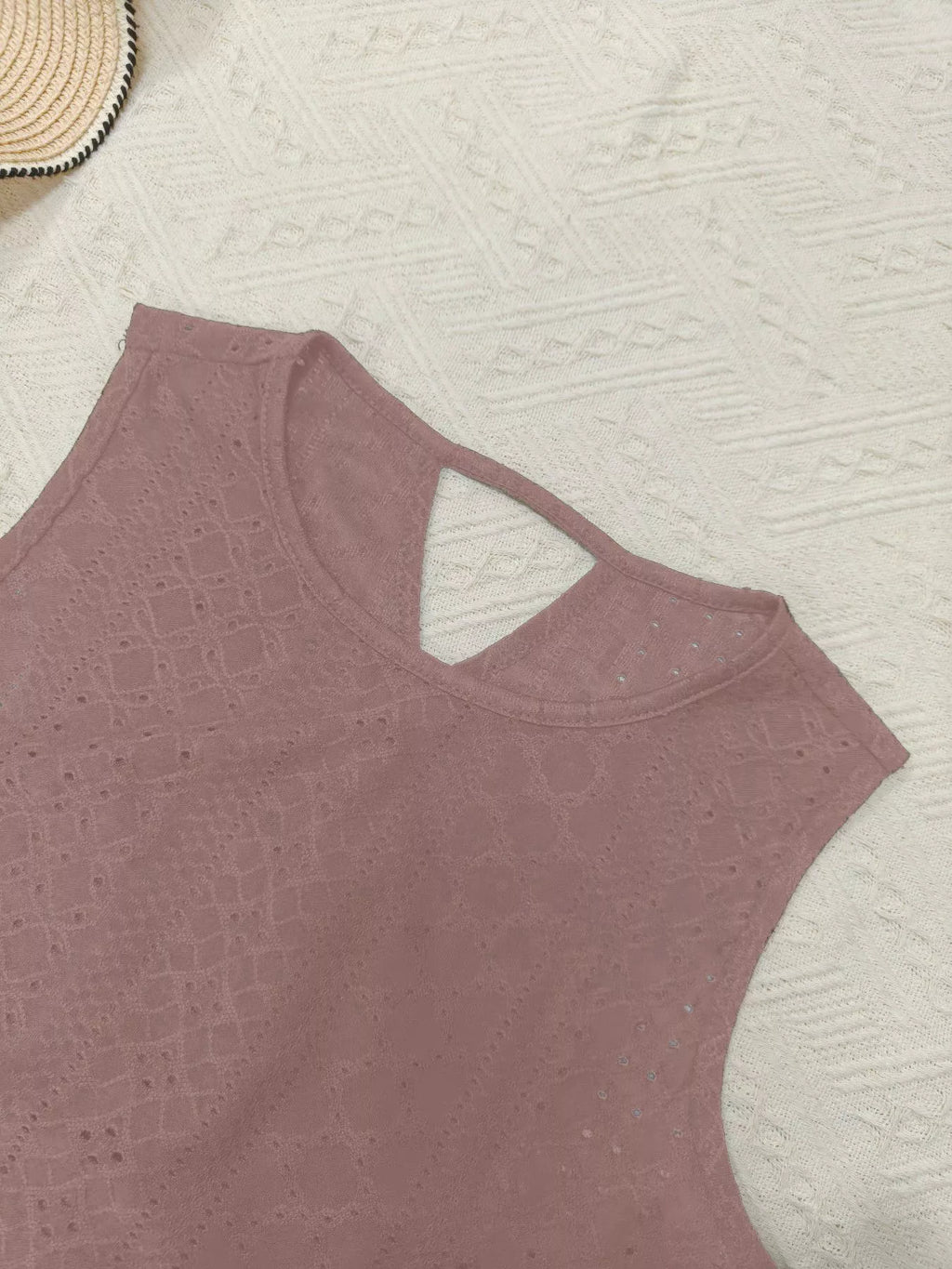 Hollow-Out Knit Tank Top