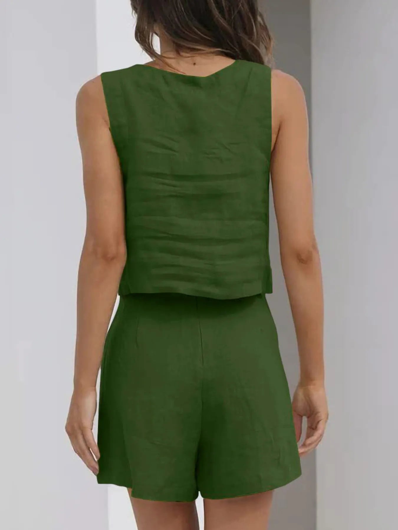 Square Neck Tank and Shorts Set