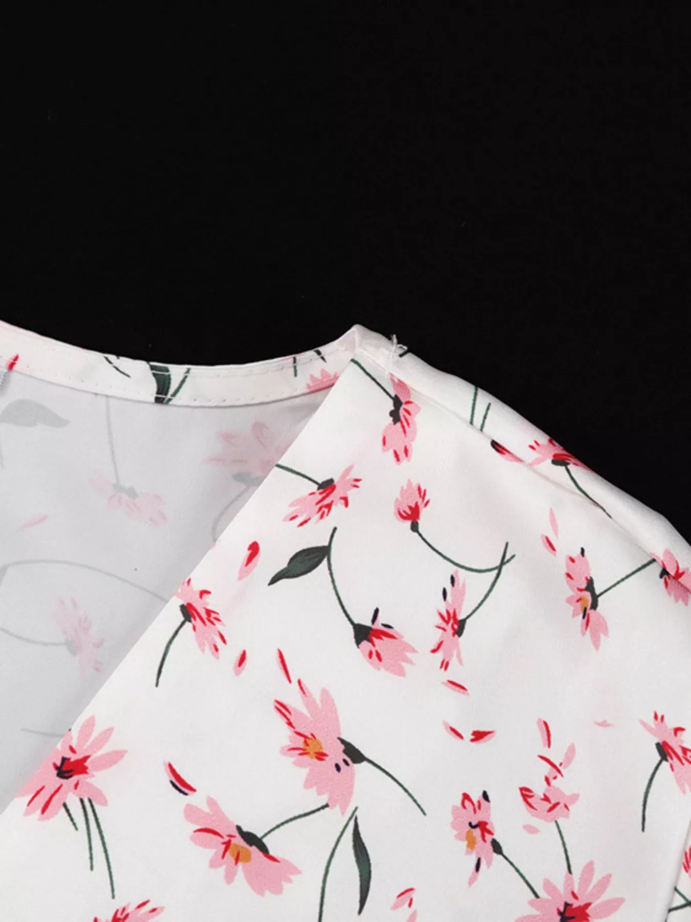 Floral Print V-Neck Flutter Sleeves Midi Dress