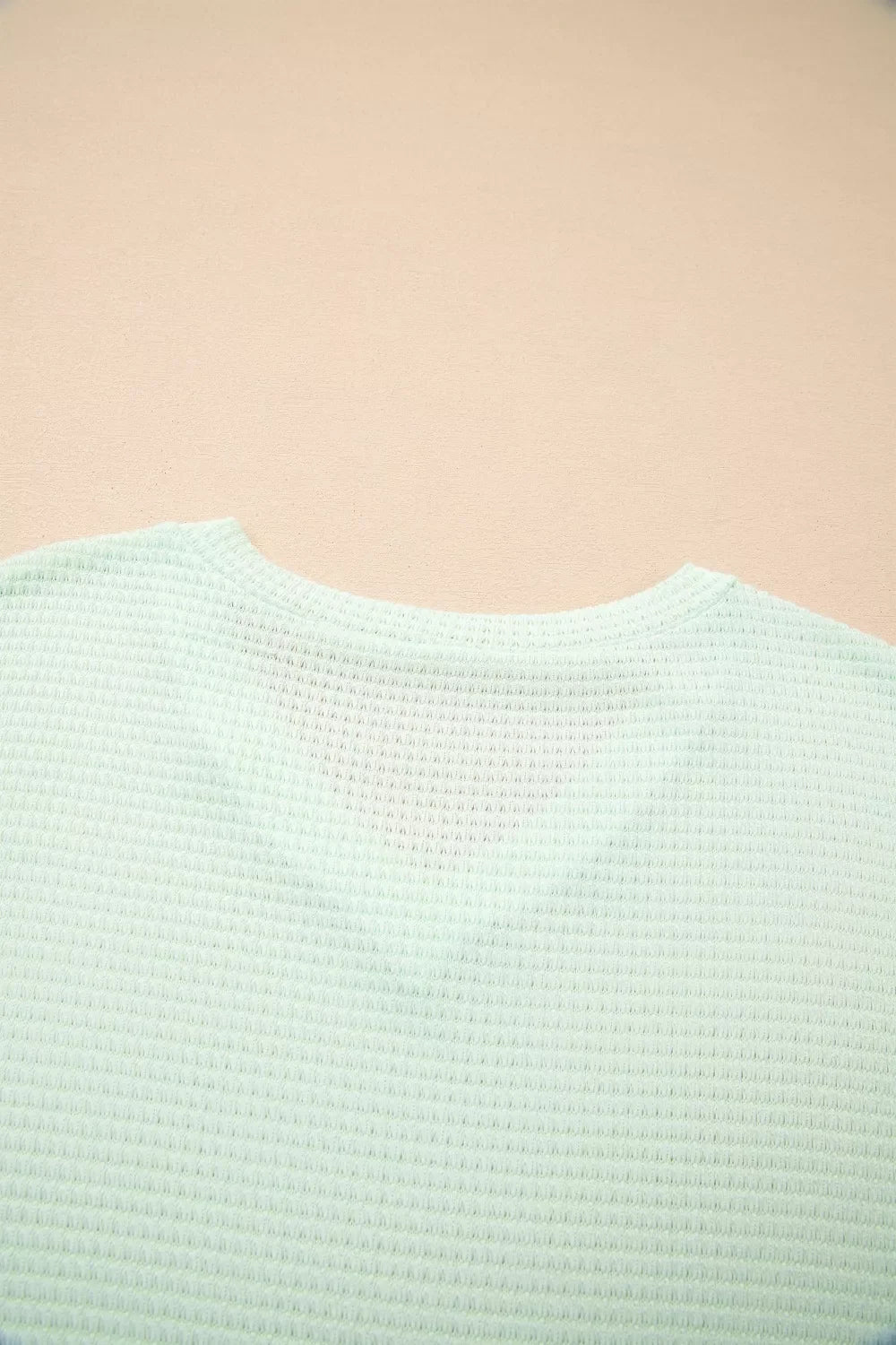 V Neck Short Sleeve Plus Size Waffle Knit Top