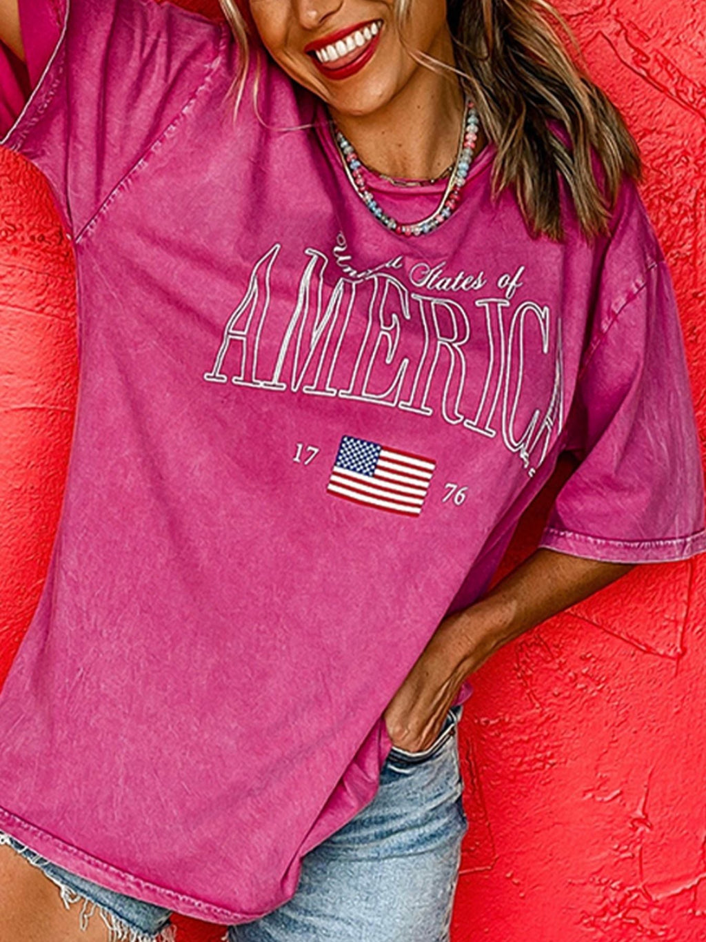 AMERICA 1776 Graphic Mineral Wash Cotton Tee