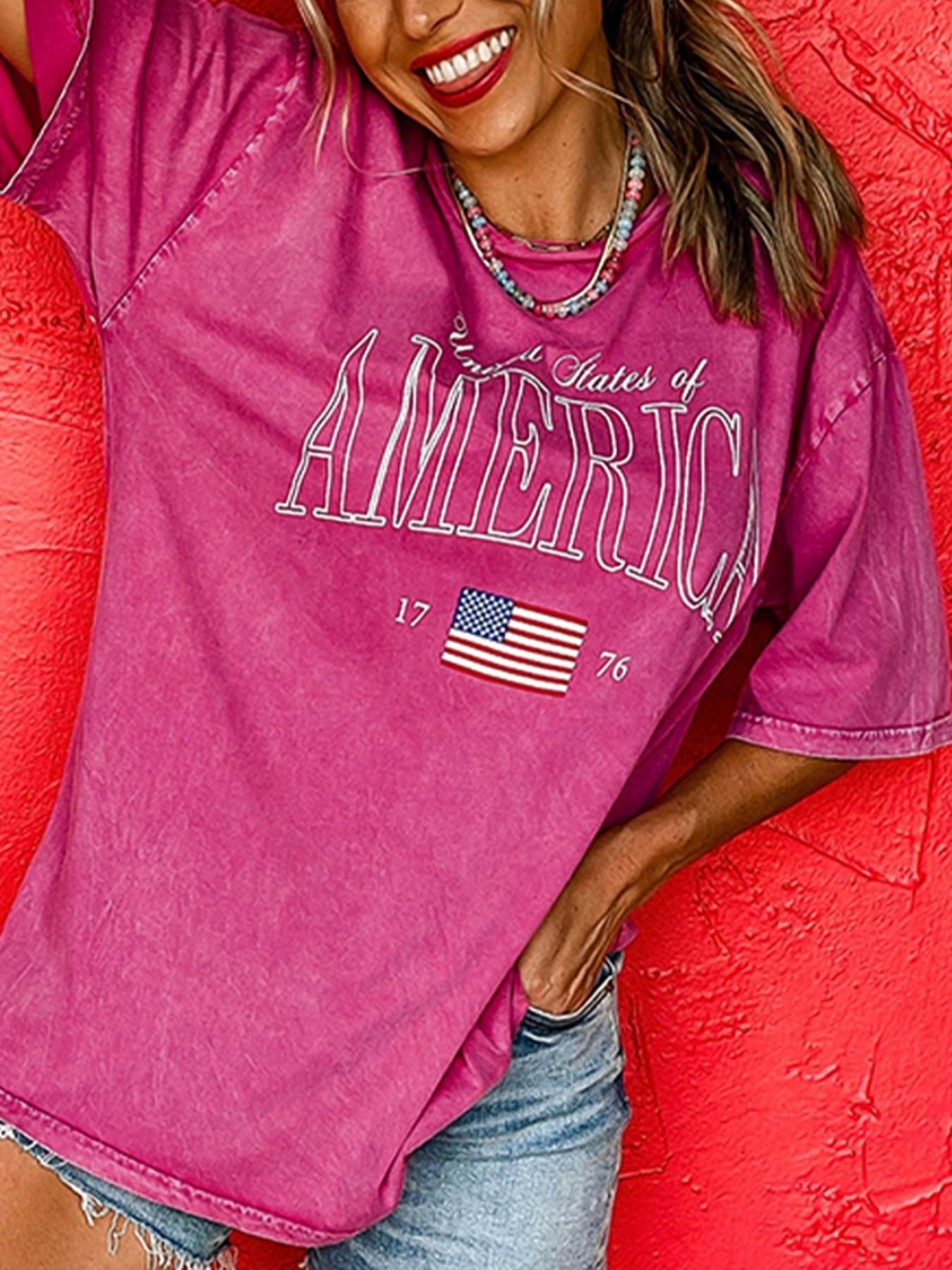 AMERICA 1776 Graphic Mineral Wash Cotton Tee