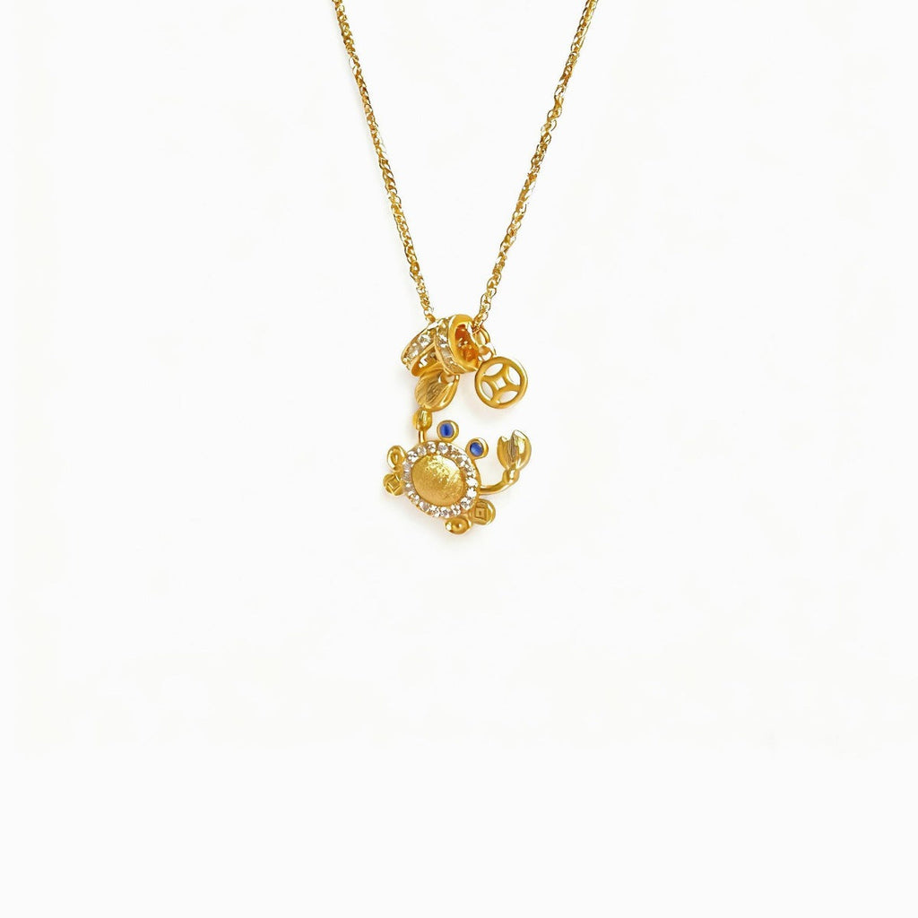 18K Gold-Plated Crab Pendant Necklace