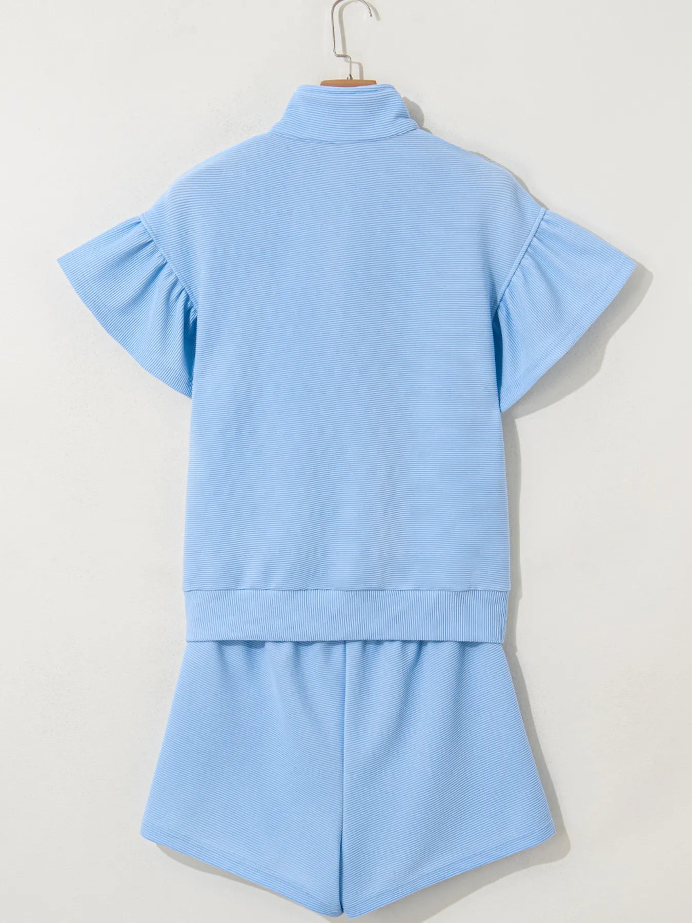 Half Zip Short Sleeve Polo and Shorts Set