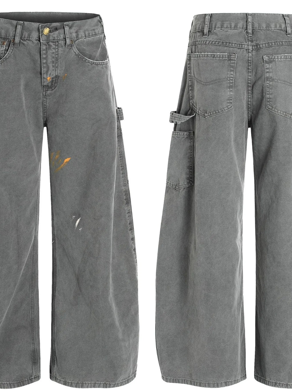 Men's Washed Distressed Curved Jeans