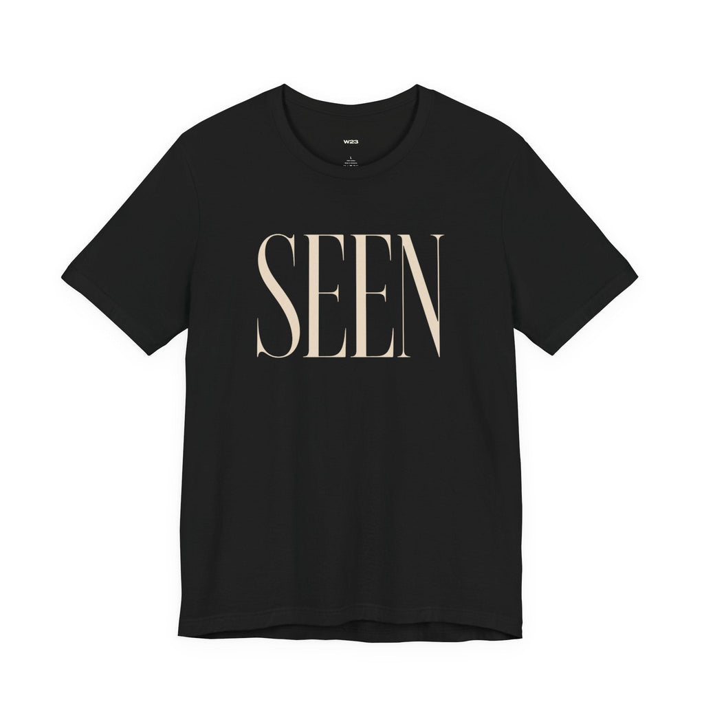 SEEN Premium Graphic Tee | Minimalist Luxury Streetwear Shirt | Identity & Self Worth Apparel