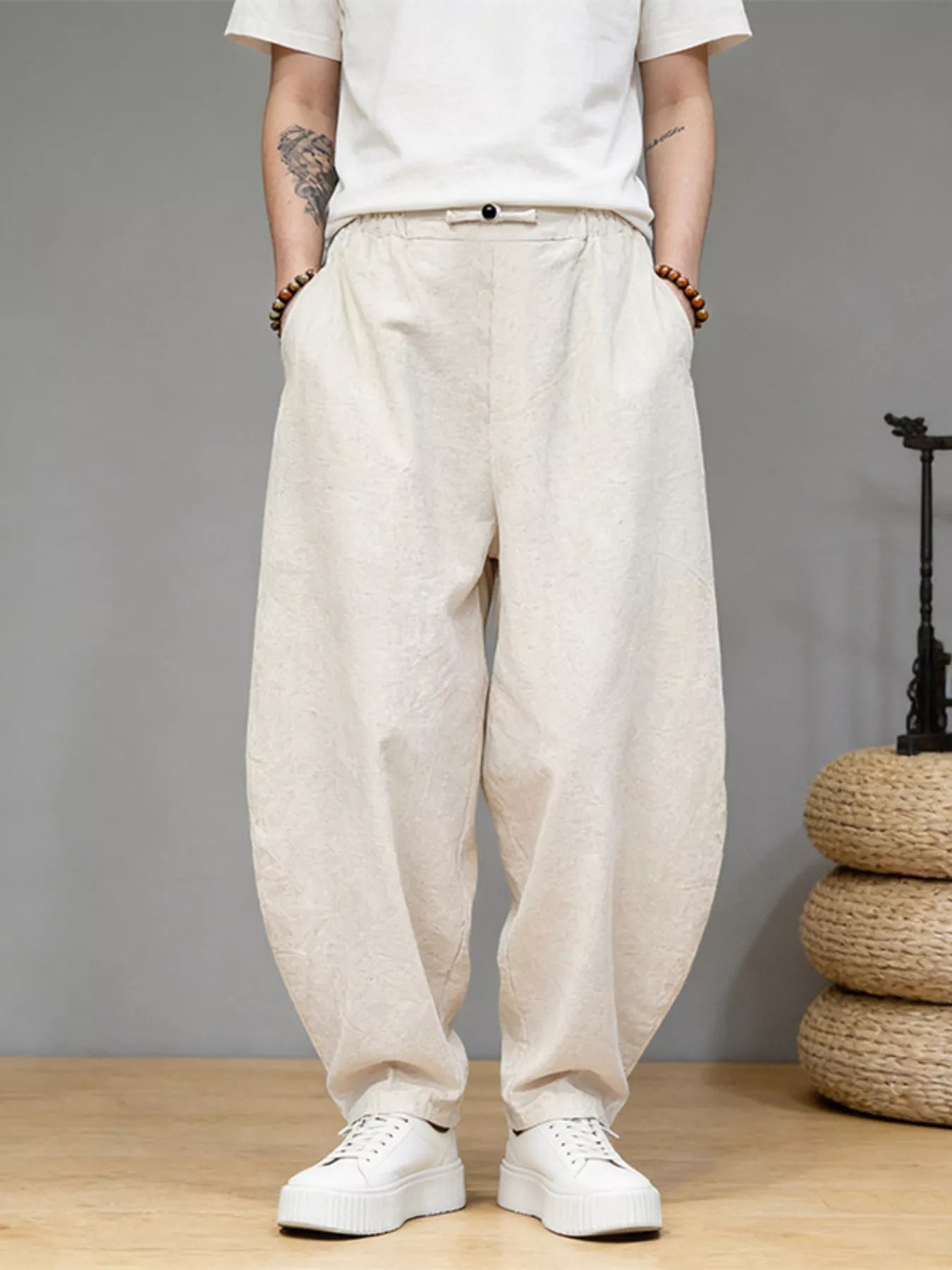 Men's Plus Size Loose Fit Pants with Pockets