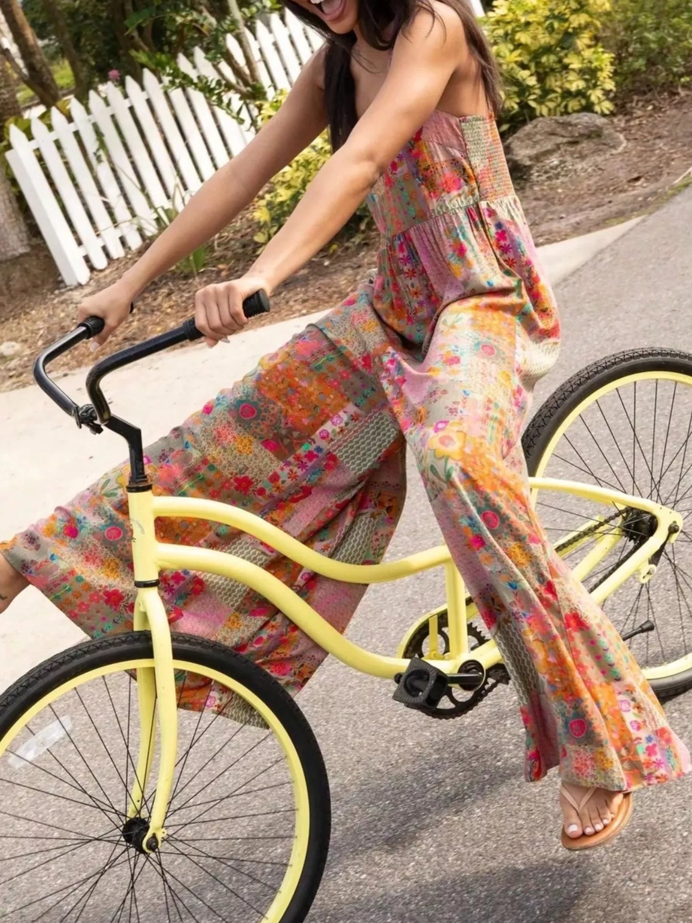 Plus Size Patchwork Wide-Leg Jumpsuit