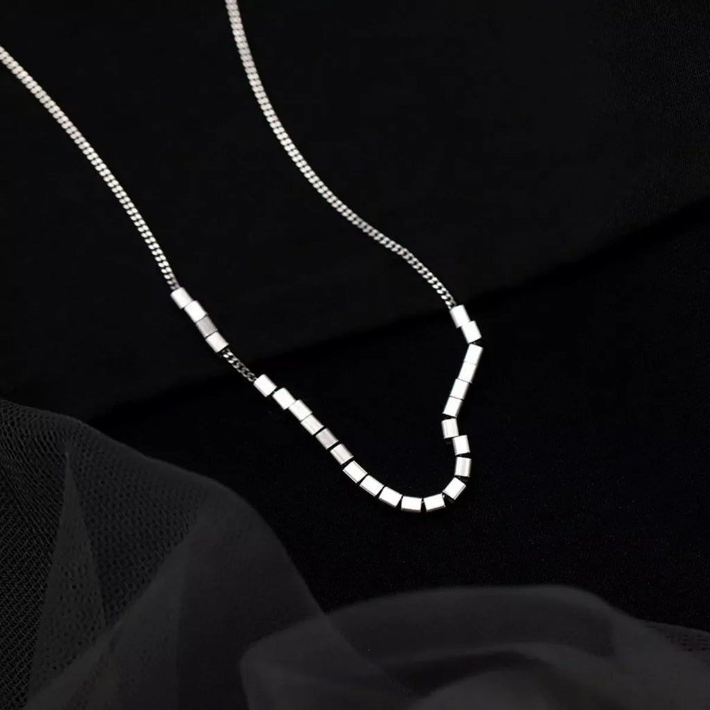 925 Sterling Silver Cube Necklace