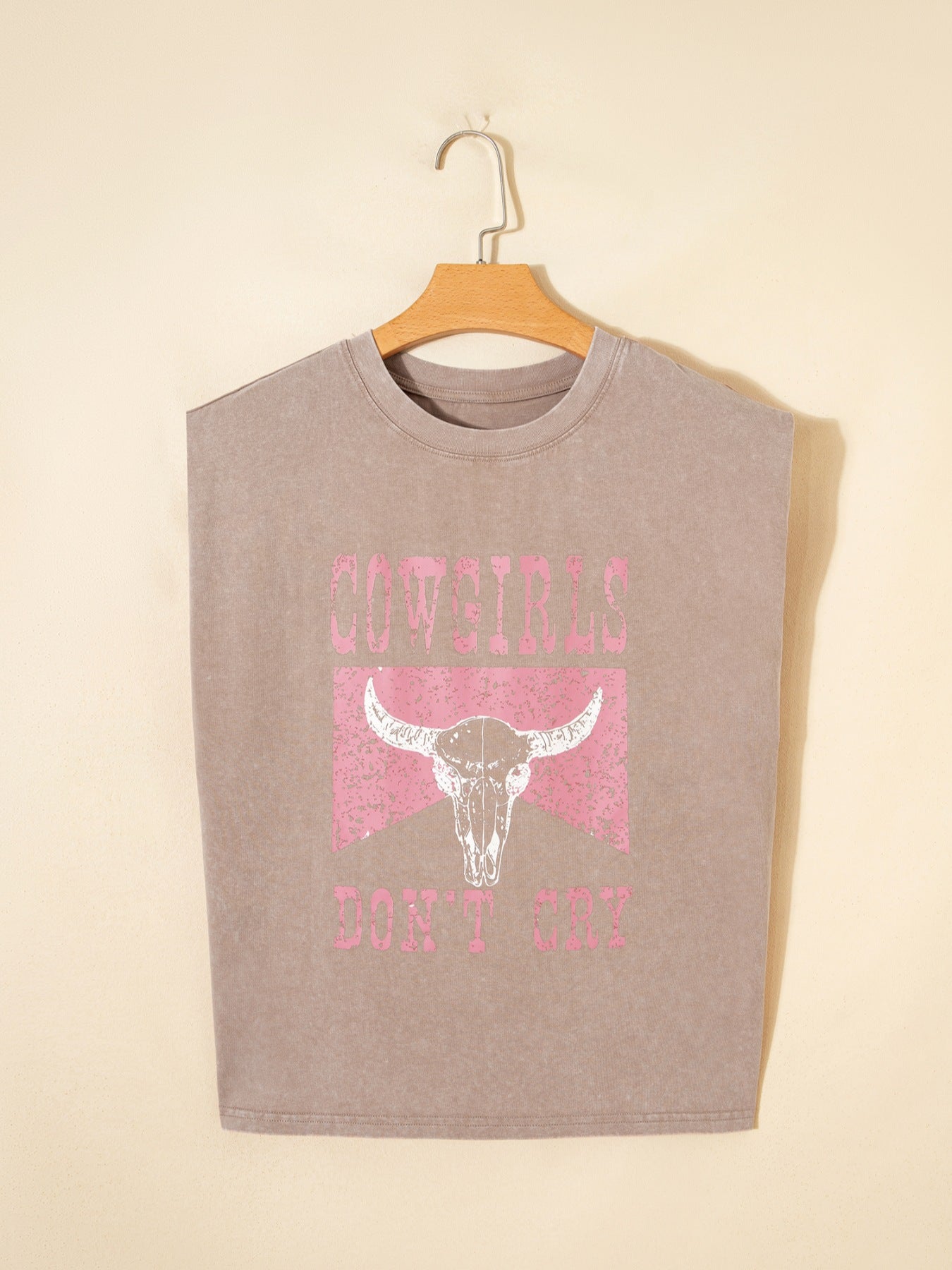 Cowboy & Beer Western Graphic Mineral Wash Tank Top