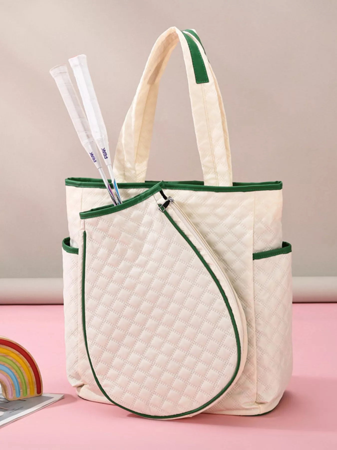 Quilted Racket Backpack Bag