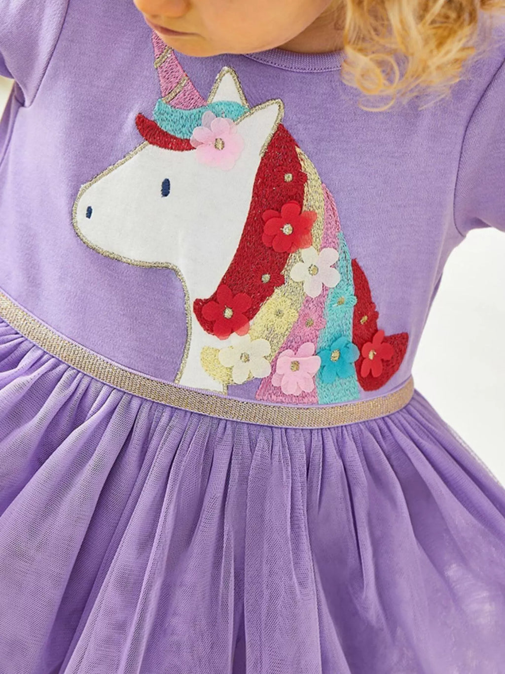 Children's Unicorn Short Sleeve Tulle Dress