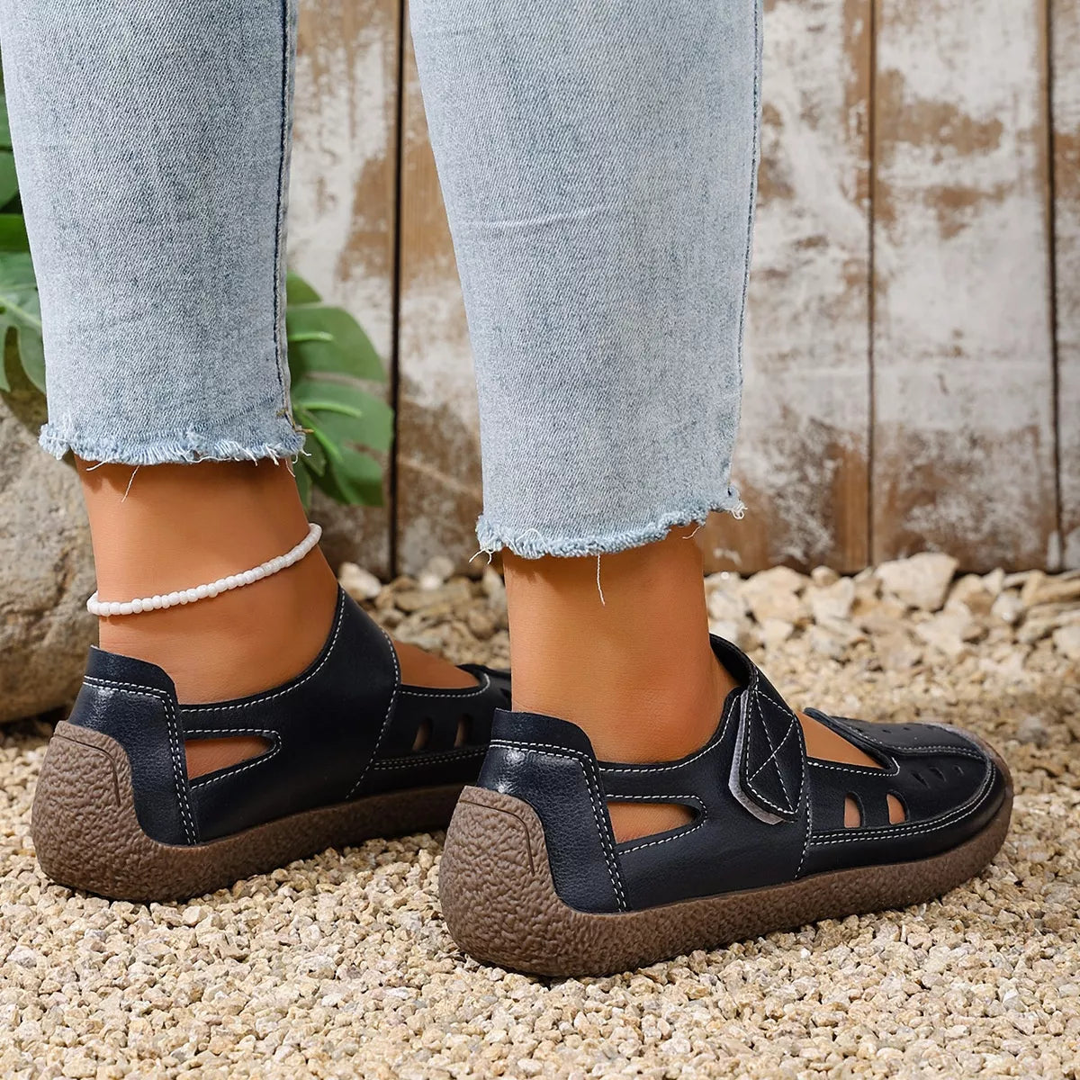 Round Toe Platform Slip-Ons