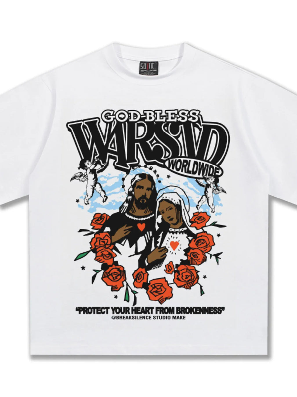 Men's God-Bless Graphic Print Vintage Wash T-Shirt