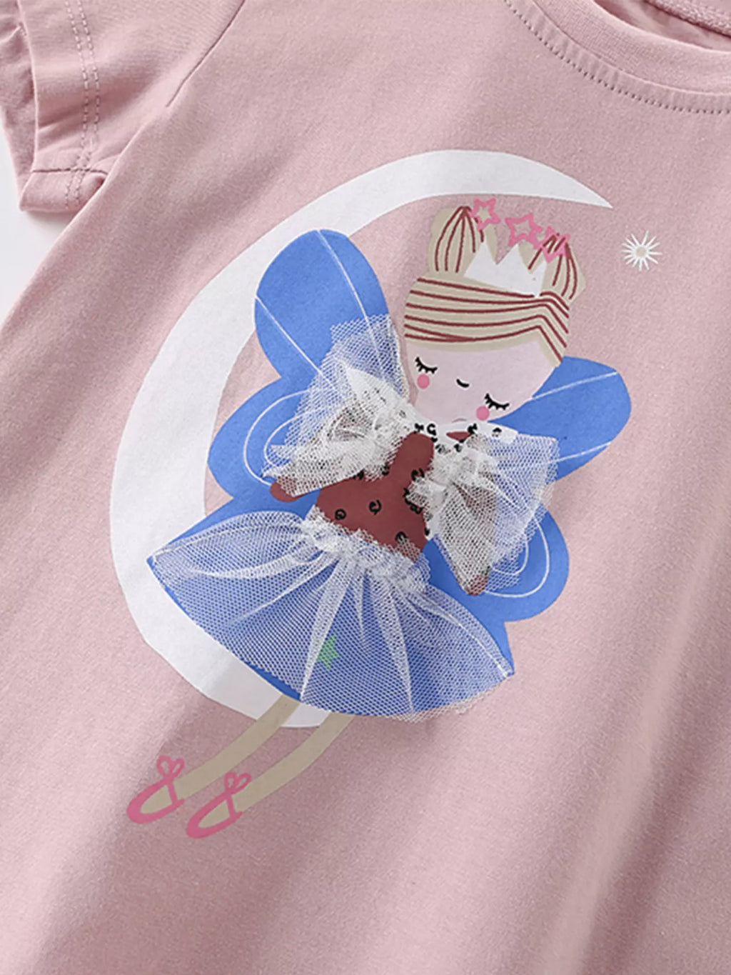 Children's Cute Fairy Graphic Short Sleeve T-Shirt