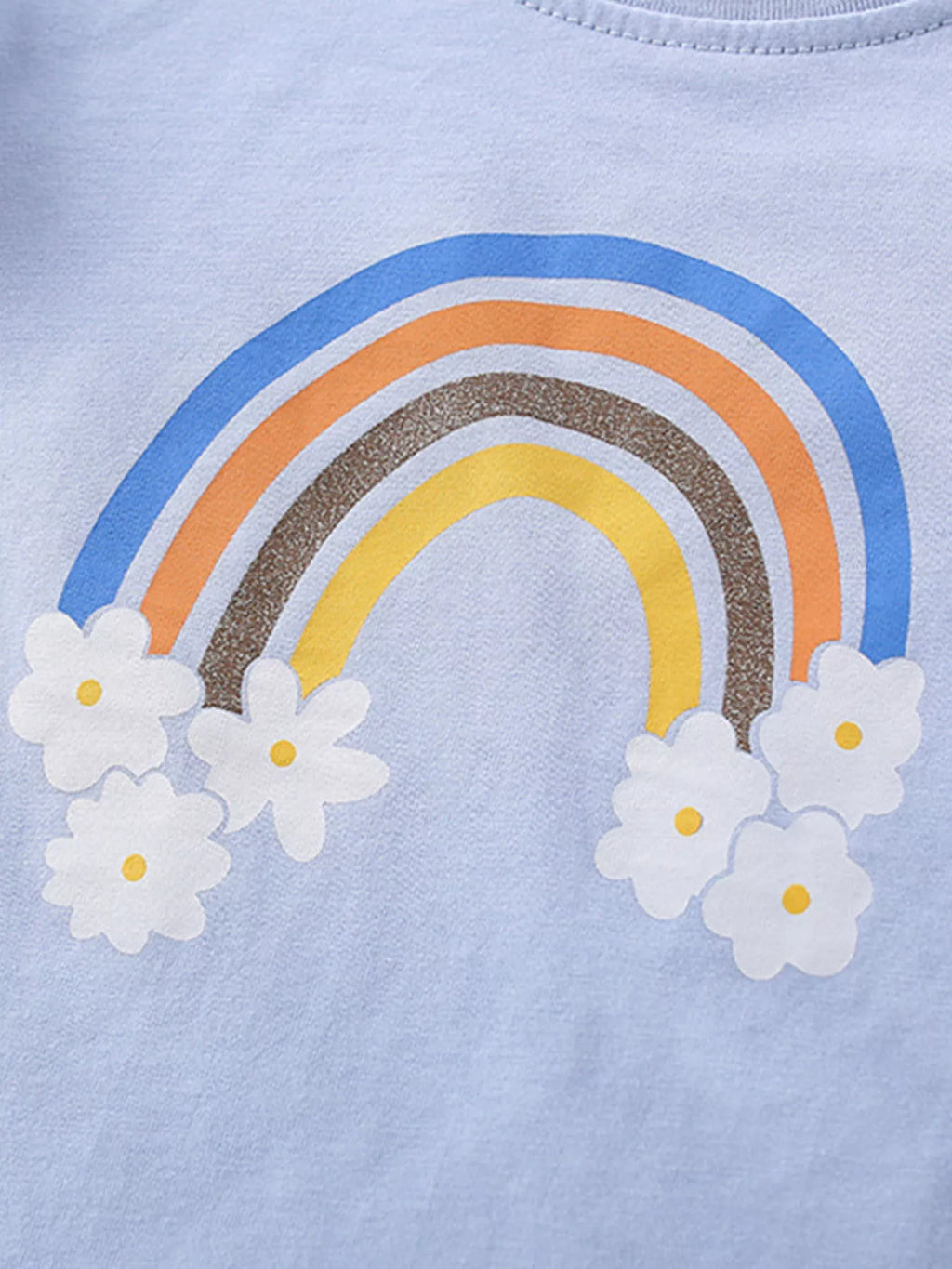 Children's Rainbow Ruffle Sleeve Top and Shorts Set
