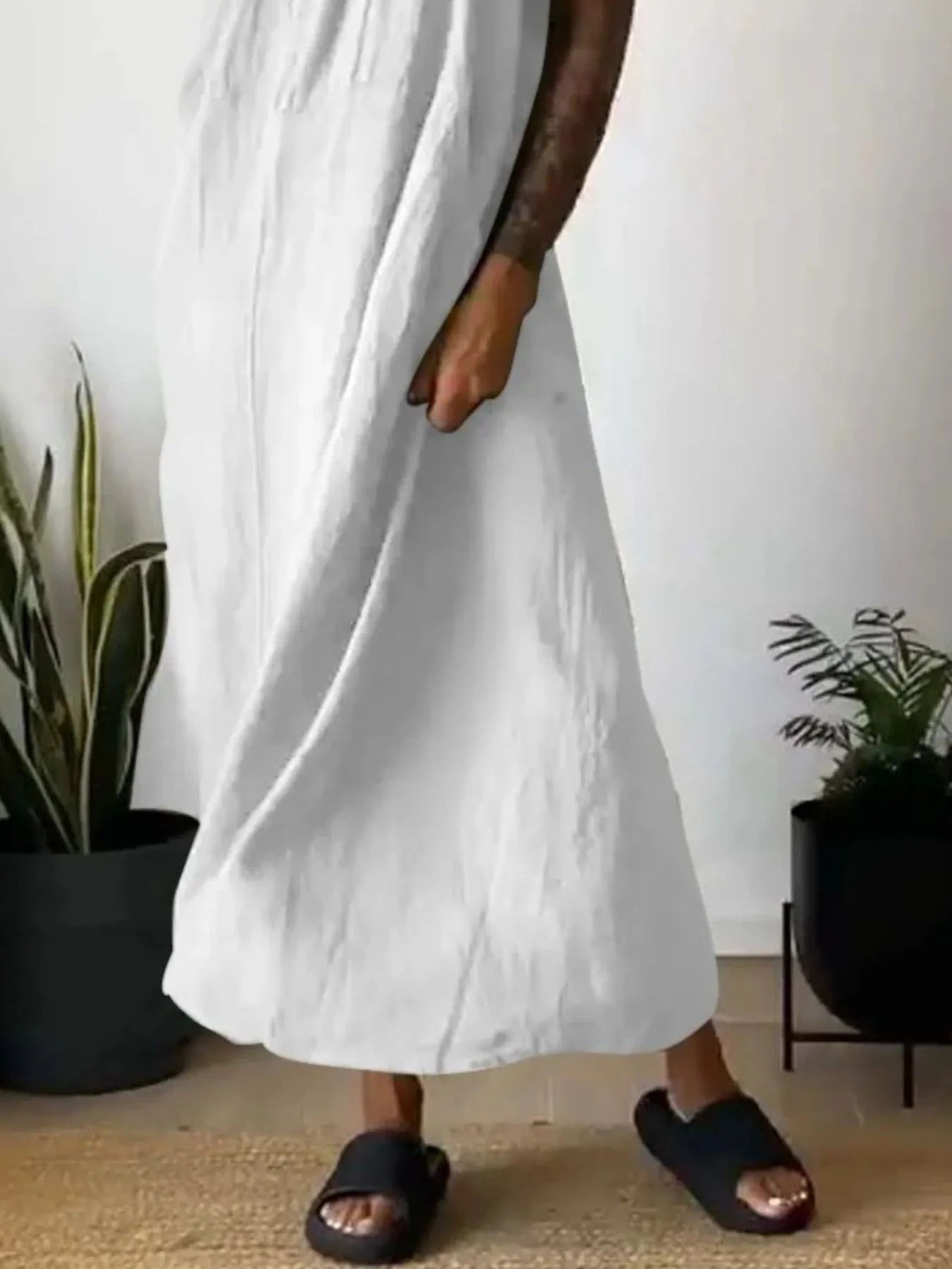 Full Size Ruched Cami Maxi Dress with Pockets Plus Size
