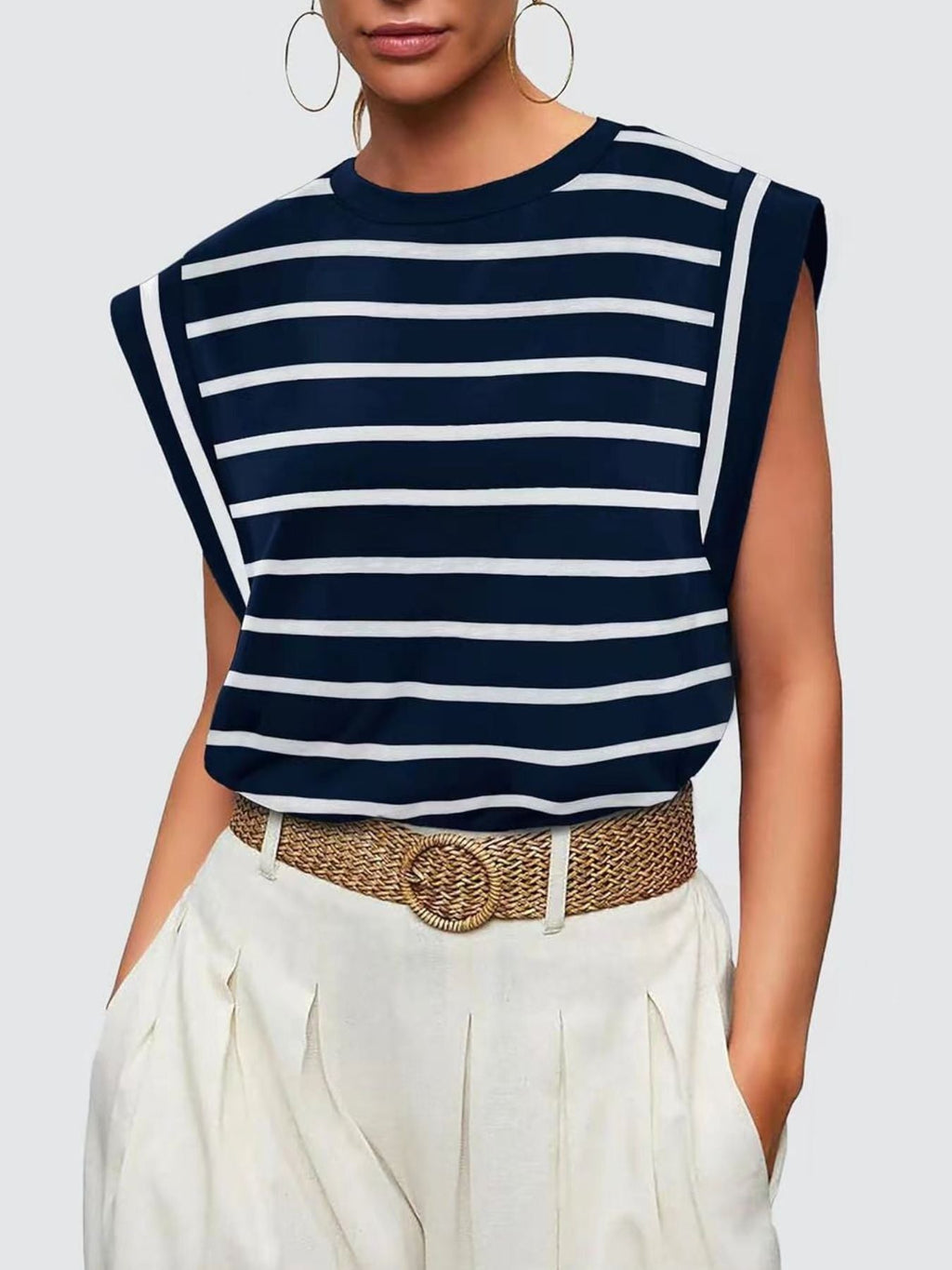 Striped Round Neck Tank