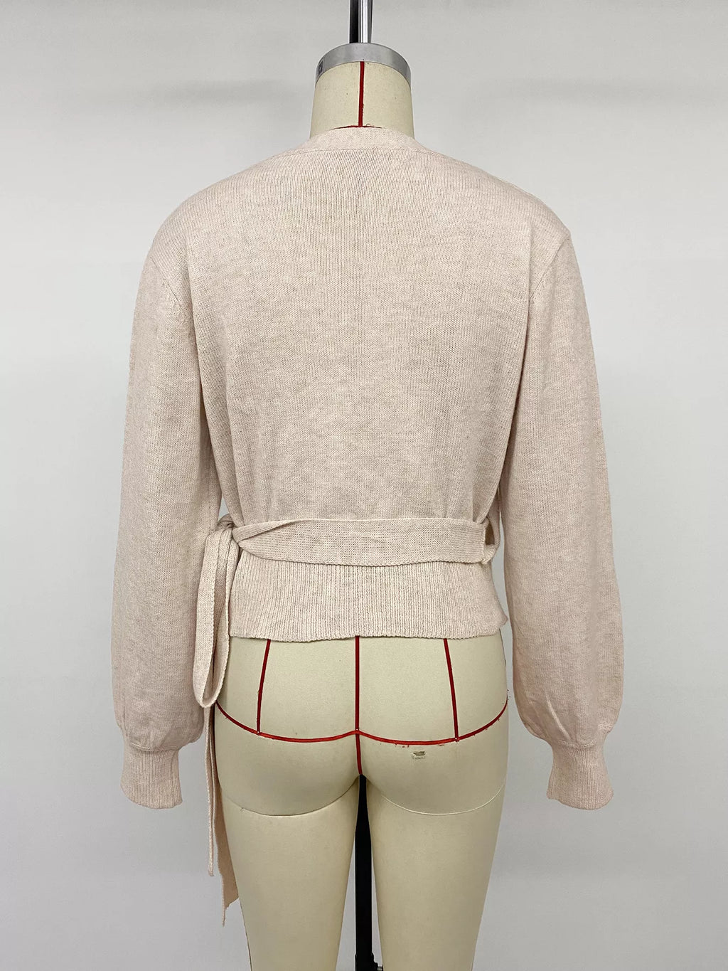 Tied Surplice Long Sleeve Sweater