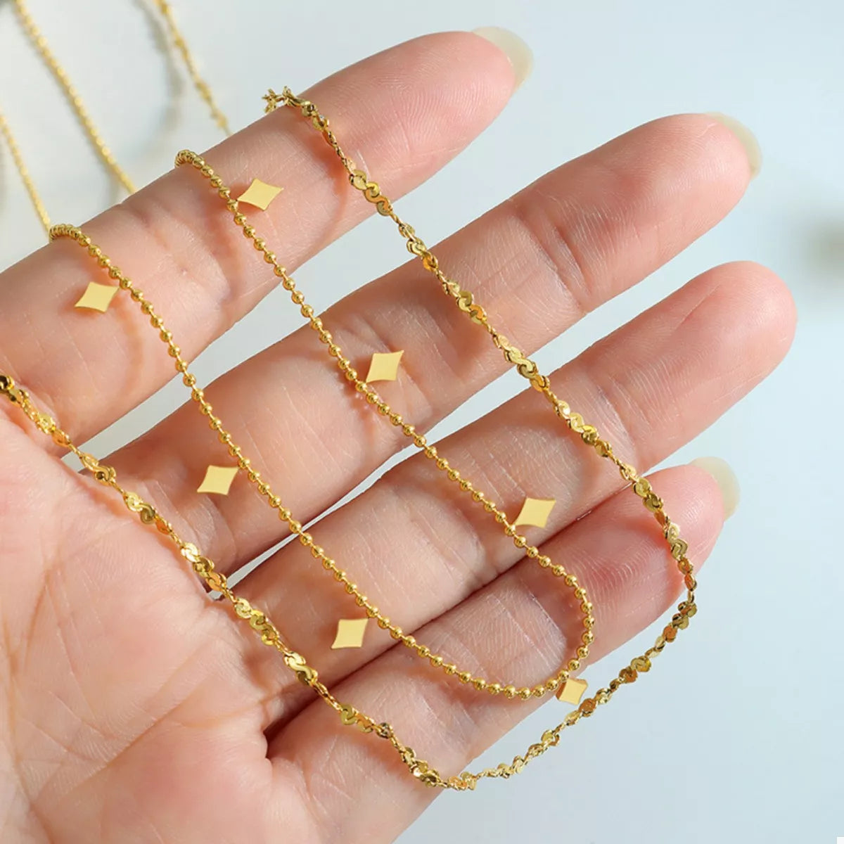18K Gold-Plated Titanium Steel Layered Necklace