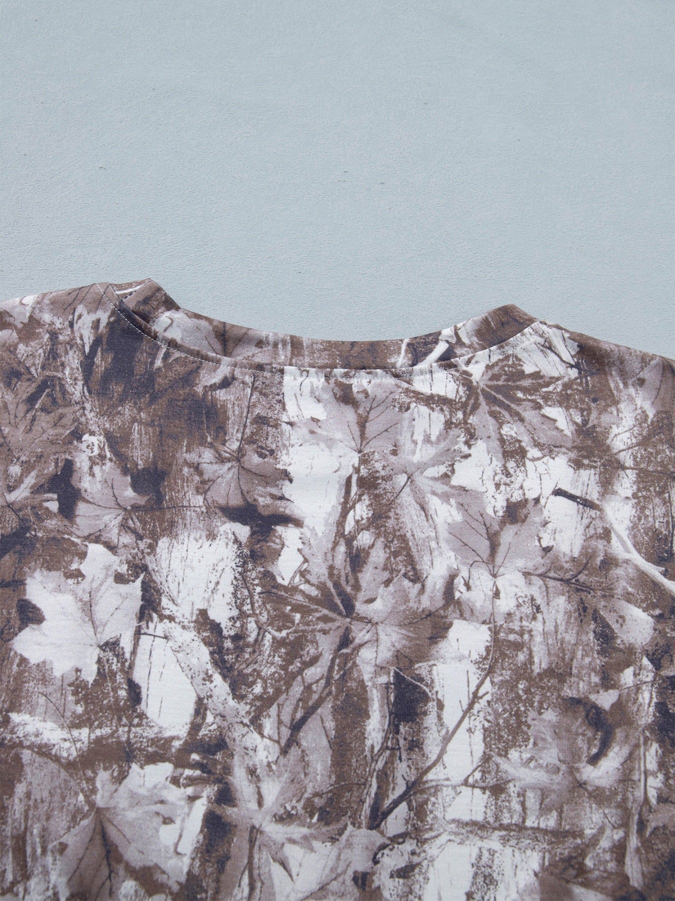 Camouflage Woodland Print Drop Shoulder Tunic Tee