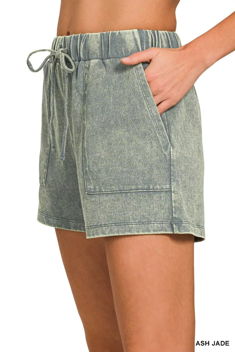 Zenana Premium Cotton Washed Sleeveless Top & Shorts Set