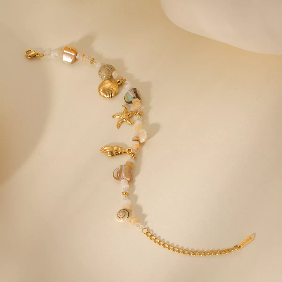 18K Gold-Plated Shell Charm Bracelet