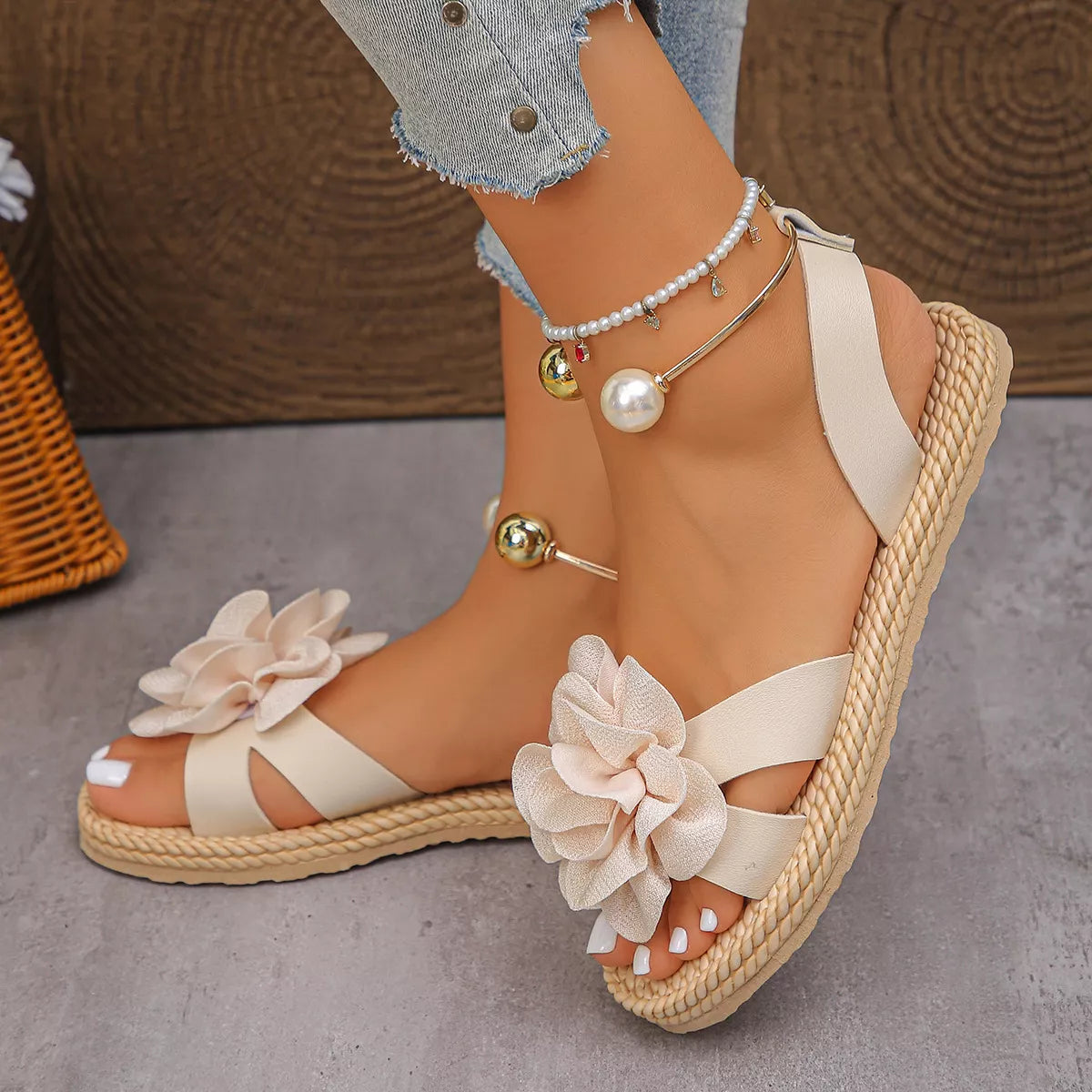 Flower Open Toe Sandals